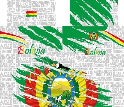 BOLIVIA ESCUDO GRUNGE
